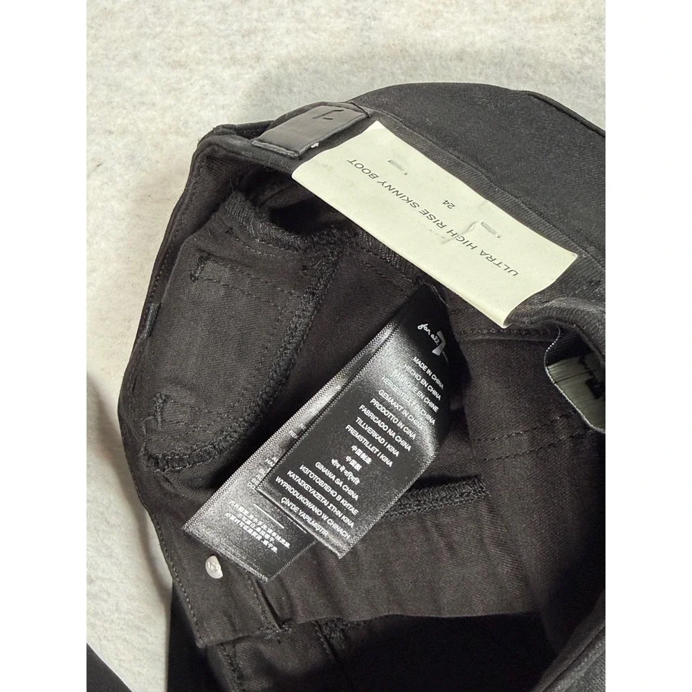 7 For All Mankind Womens jeans High Rise Coated Slim Bootcut Black Size 24 x 34